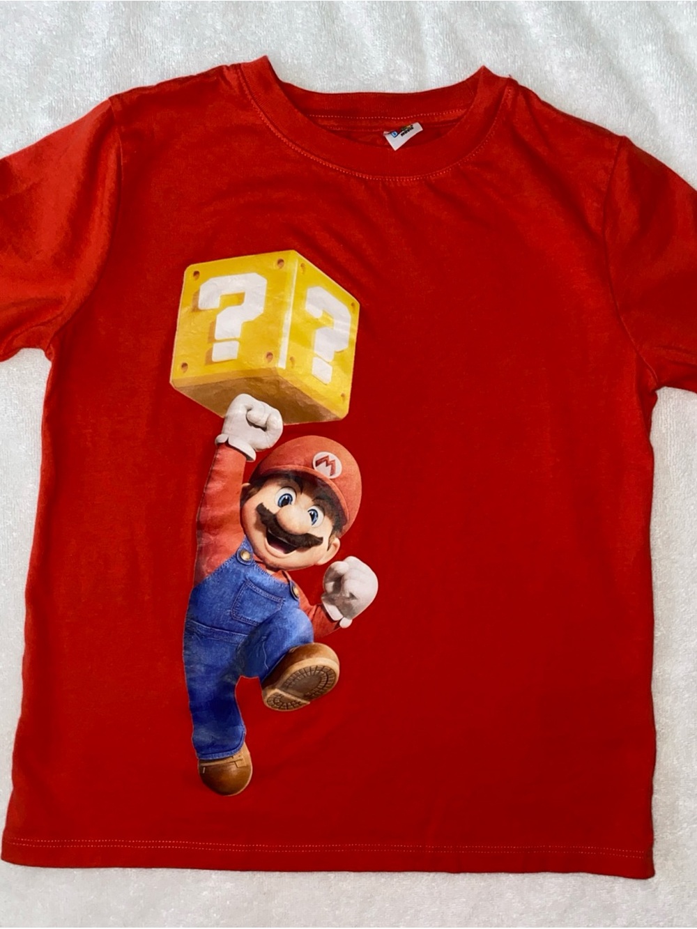 H&M Red Super Mario Graphic Tee with Yellow Question Block